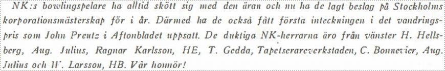 Ur Nordiska Kompaniets personaltidning Kompanirullan 1945:4 (årgång 19).