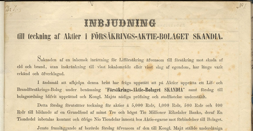 Teckningslista, Skandia