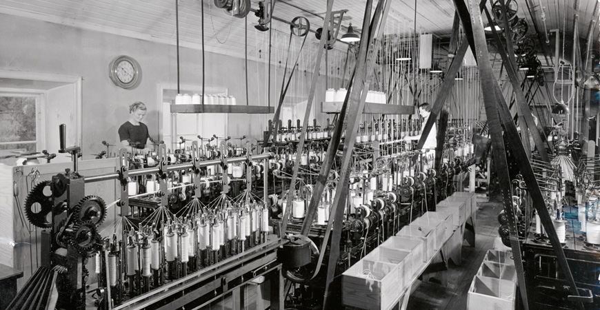 Interiör, vekflätningsavdelning.