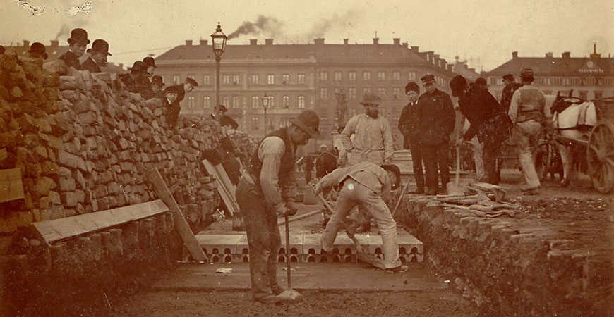 Kabelarbete i Stockholm, 1894
