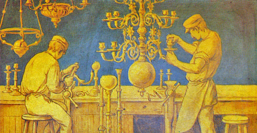 Ljuskrona från Norrköpings mässingsbruk