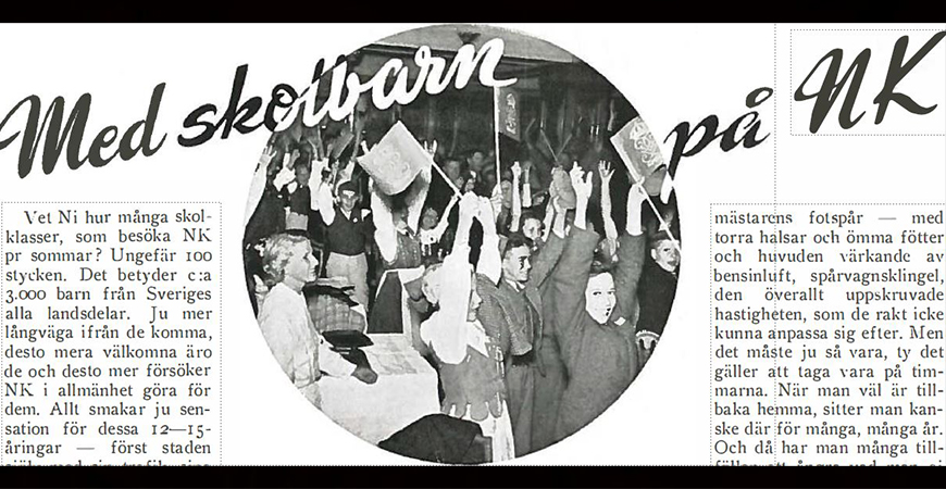 Med skolbarn på NK