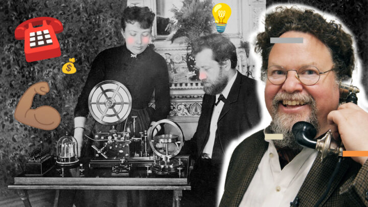 Collage med LM Ericsson och Edward Blom.