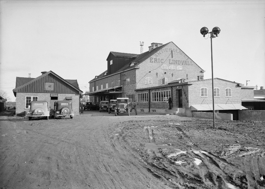 Lindvalls Kaffes fabriksbyggnad fram till 1935.