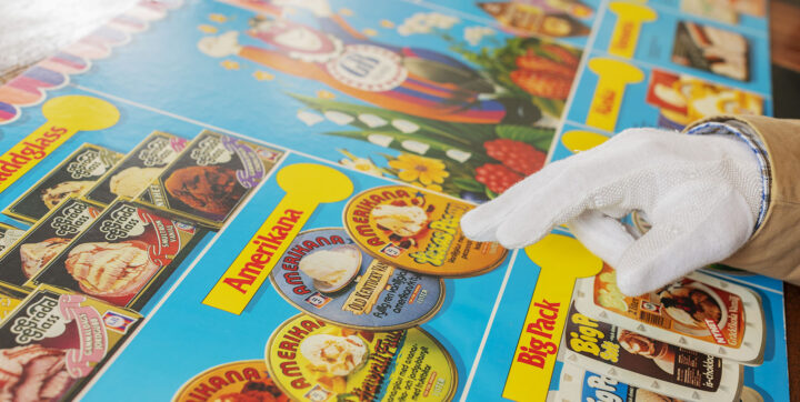 Äldre reklam från GB Glace.