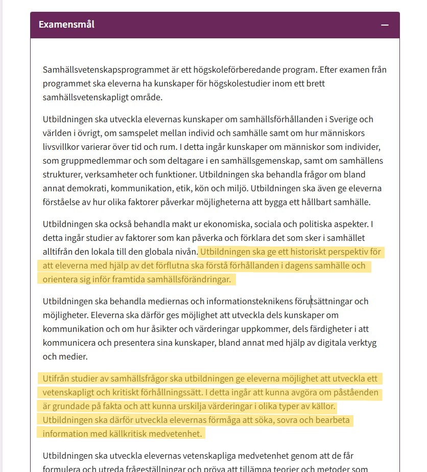 examensmål sam