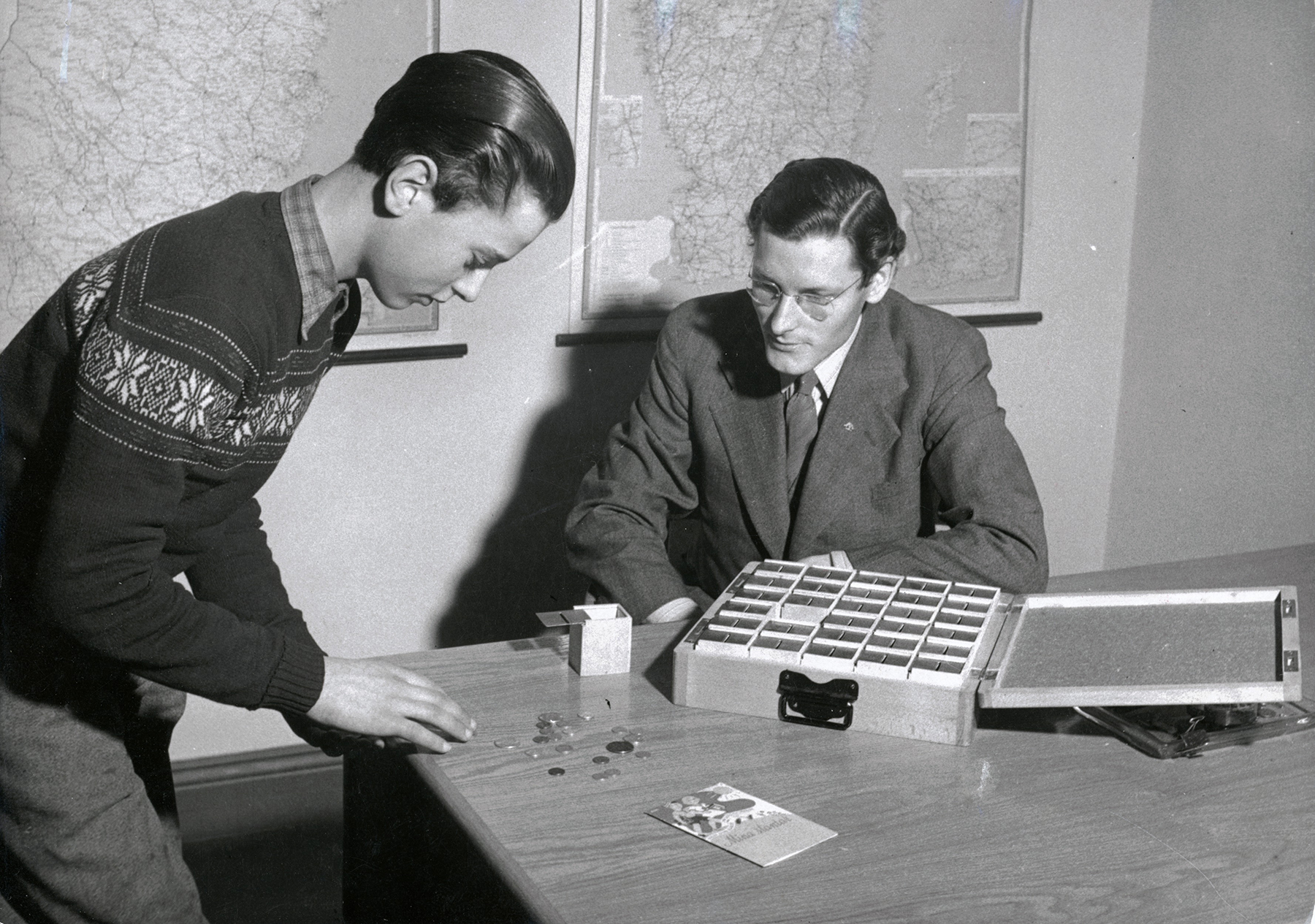 Elev och lärare, 1940-tal.
